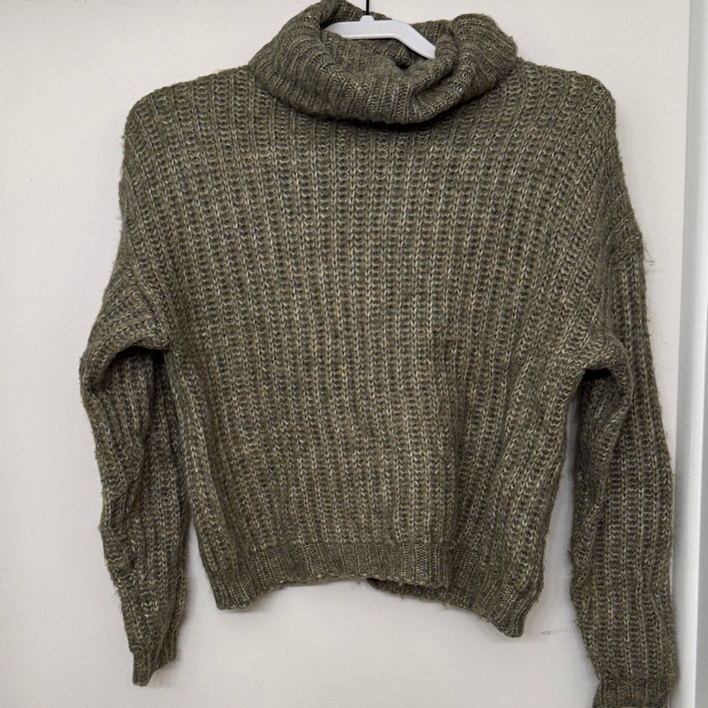 Only Olive Knit Turtleneck Sweater